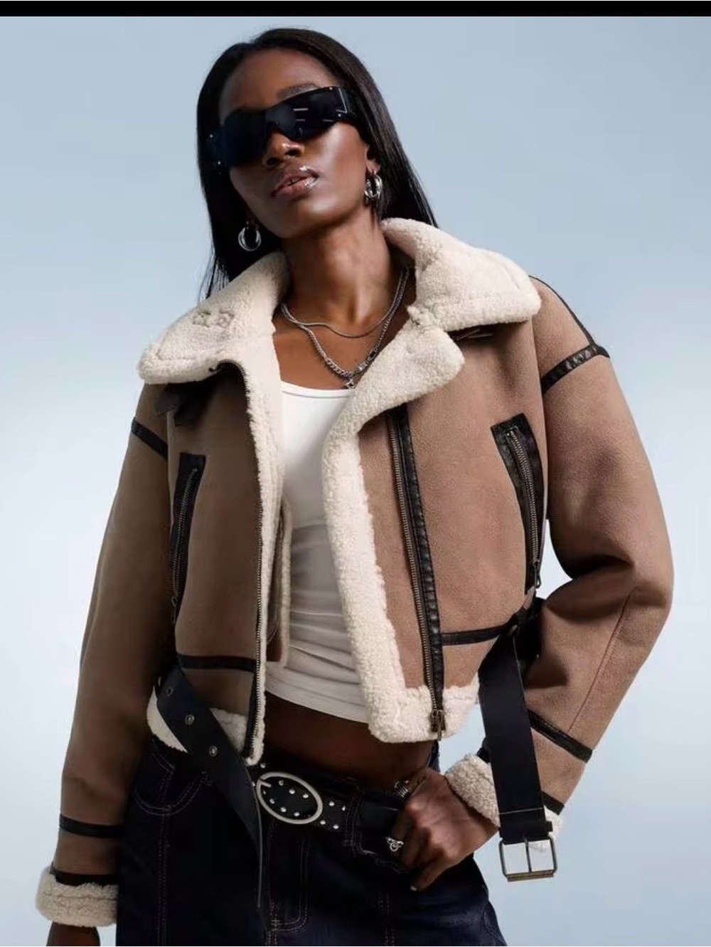 JASON WU FAUX SHERLING TRIM JACKET SIZE XS